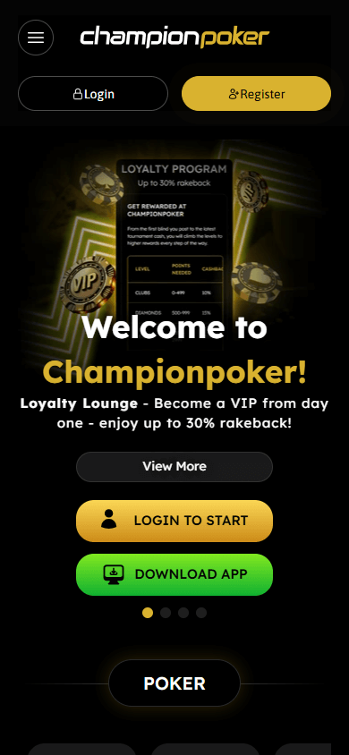 ChampionPoker Casino Mobile screenshot